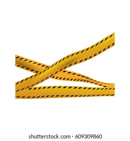Crime yellow tape icon vector illustration graphic design