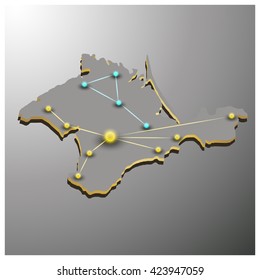Crimea blank outline map set - Ukrainian version
