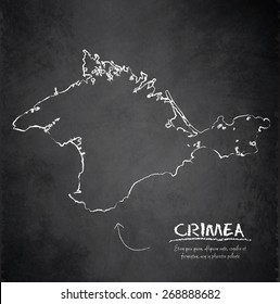 Crimea map blackboard chalkboard vector