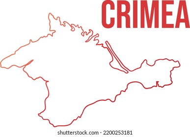 Crimea peninsula red gradient isolated map