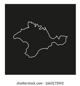 Crimea region map in country of Ukraine