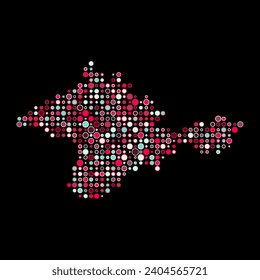 Crimea Silhouette Pixelated pattern map illustration