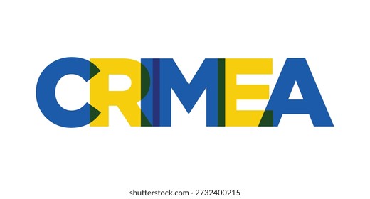 Crimea in the Ukraine emblem. The design features a geometric style, vector illustration with bold typography in a modern font. The graphic slogan lettering.