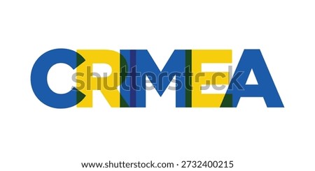 Crimea in the Ukraine emblem. The design features a geometric style, vector illustration with bold typography in a modern font. The graphic slogan lettering.
