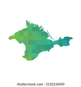 Crimea vector map with green gradient