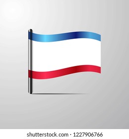 Crimea waving Shiny Flag design vector