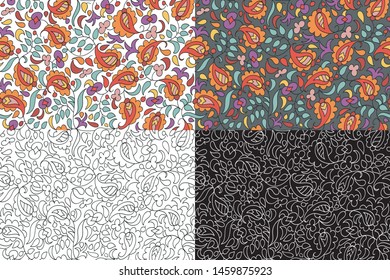 crimean traditional ornament kalamkari set