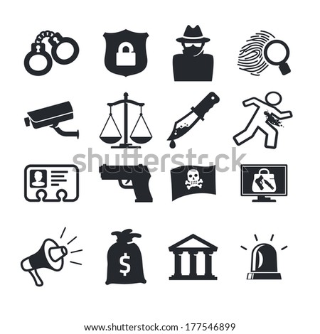 Crimes icons set