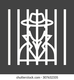 Criminal, arrested icon vector image.Can also be used for law and order. Suitable for mobile apps, web apps and print media.