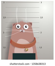 Criminal cat. Vector illustration