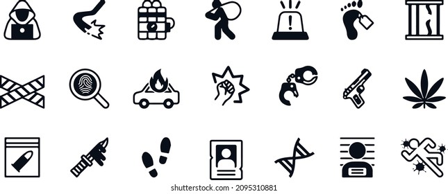 Criminal Concept Icons vector design 