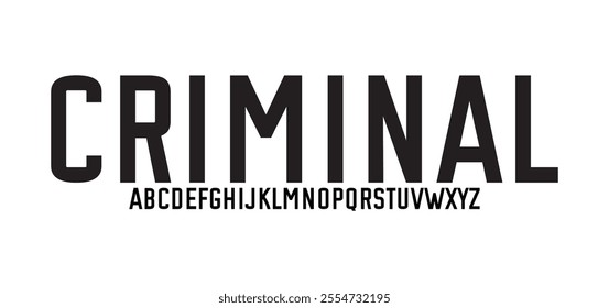 Criminal, Creative simple modern urban alphabet font. Digital abstract futuristic, logo, music, sport, minimal technology typography. Simple numeric vector illustration
