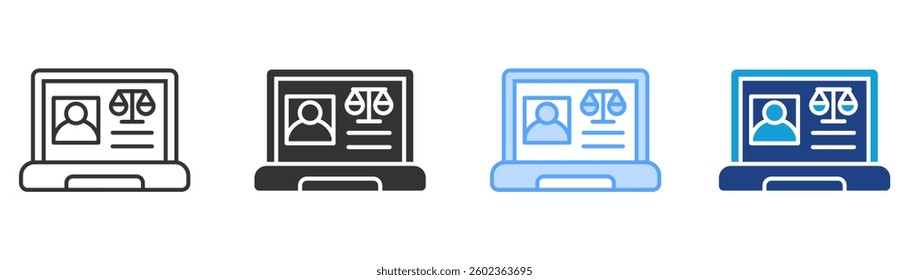 Criminal Database Icon Set Multiple Style Collection