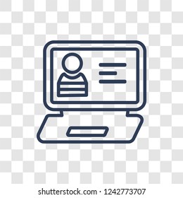 Criminal database icon. Trendy linear Criminal database logo concept on transparent background from law and justice collection