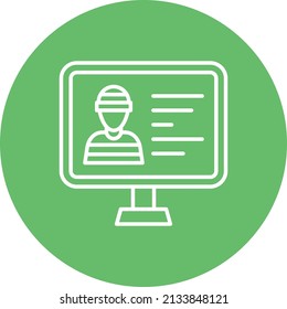Criminal Database line circle icon vector image. Can also be used for web apps, mobile apps and print media.