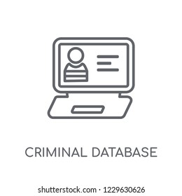 Criminal database linear icon. Modern outline Criminal database logo concept on white background from law and justice collection. Suitable for use on web apps, mobile apps and print media.