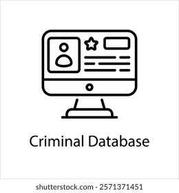 Criminal Database Vector icon stock illustration