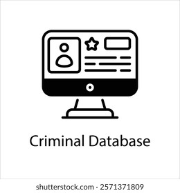 Criminal Database Vector icon stock illustration