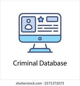 Criminal Database Vector icon stock illustration