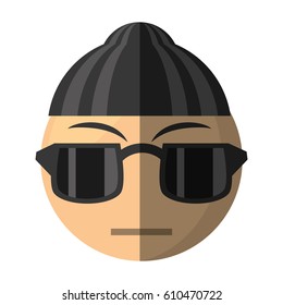 criminal emoticon cartoon design vector illustration eps 10