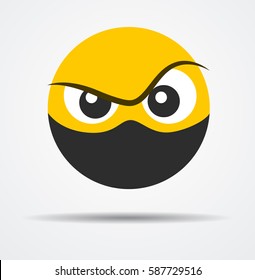 Criminal emoticon in a flat design