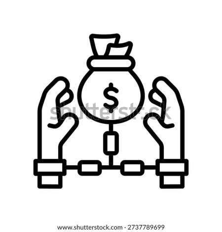 Criminal Finance Icon Line Vector Illustration