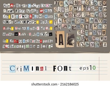 Criminal fonts vector eps 10