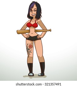 Criminal girl, vector