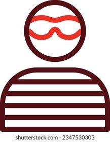 Criminal Glyph Two Color Icon For Personal And Commercial Use.
