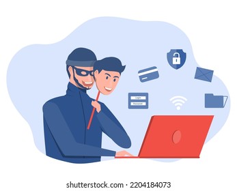 Criminal Hacker Holding Friends Mask Hacking Stock Vector (Royalty Free ...