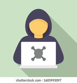 Criminal hacker icon. Flat illustration of criminal hacker vector icon for web design