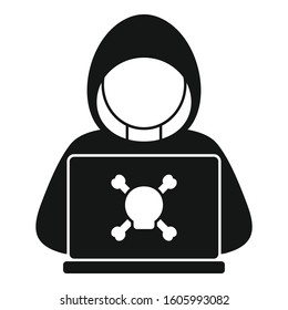 Criminal hacker icon. Simple illustration of criminal hacker vector icon for web design isolated on white background