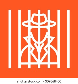Criminal, handcuffs, arrested icon vector image.Can also be used for law and order. Suitable for mobile apps, web apps and print media.
