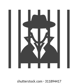Criminal, handcuffs, arrested icon vector image.Can also be used for law and order. Suitable for mobile apps, web apps and print media.