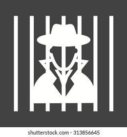 Criminal, handcuffs, arrested icon vector image.Can also be used for law and order. Suitable for mobile apps, web apps and print media.