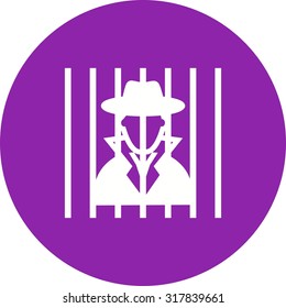Criminal, handcuffs, arrested icon vector image.Can also be used for law and order. Suitable for mobile apps, web apps and print media.