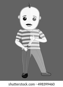 Criminal Holding a Knife Vector Illustration