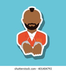 criminal  icon design, vector illustration