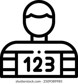 ícone criminal. Design De Estilo Linear Fino Isolado Em Plano De Fundo Branco