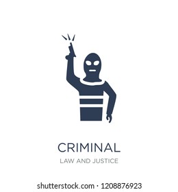 Criminal icon. Trendy flat vector Criminal icon on white background from law and justice collection, vector illustration can be use for web and mobile, eps10
