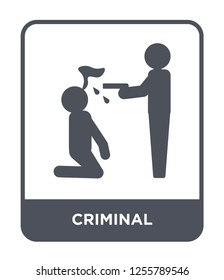 criminal icon vector on white background, criminal trendy filled icons from Law and justice collection, criminal simple element illustration