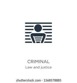 Criminal icon vector. Trendy flat criminal icon from law and justice collection isolated on white background. Vector illustration can be used for web and mobile graphic design, logo, eps10