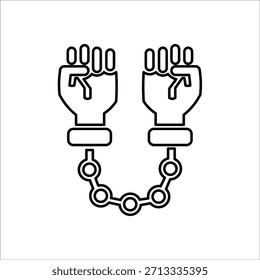 kriminelle Symbole. einfache Linienvektorgrafik