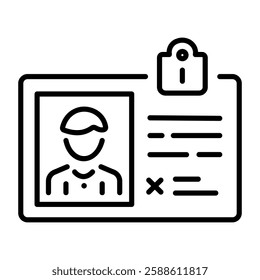 Criminal id icon in linear style 