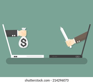 criminal internet. idea concept vector illustration