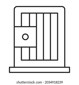 Criminal jail Outline bold Vector Icon which can be easily modified or Edited 