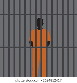 criminoso na cadeia vetor ilustração projeto plano