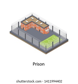 
Criminal jail vector in isometric design 

