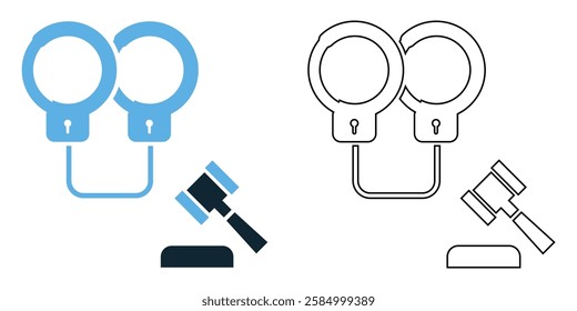 Criminal law icon vector, legal, justice, and law enforcement pictogram symbol ui and ux design, glyphs and stroke line