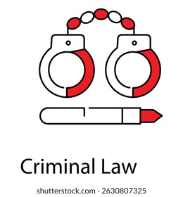 Vetor de direito penal Projeto de ícone que representa a justiça e a ordem